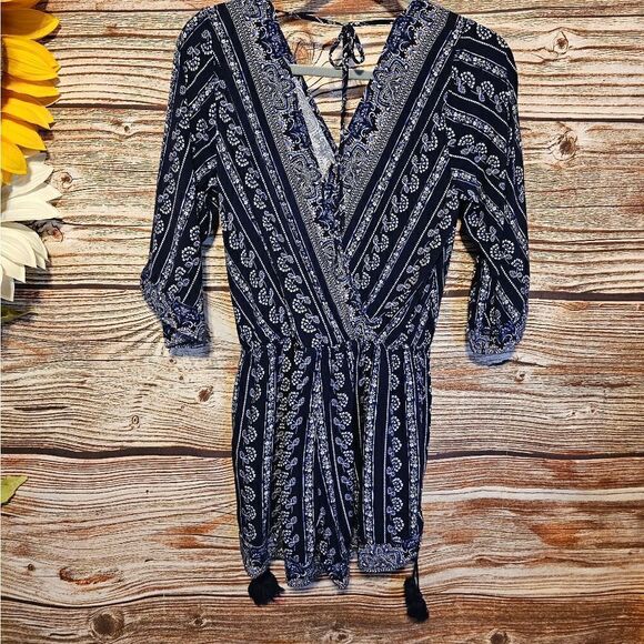 Skies Are Blue jumper Women's medium dk blue / white/tan Pre-owned - Picture 2 of 9